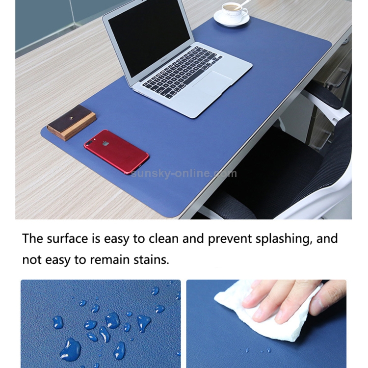 Tapis de souris multifonction en cuir PU pour entreprise Tapis de clavier  Tapis de table Tapis de bureau d'ordinateur, taille: 60 x 30 cm (bleu  saphir)
