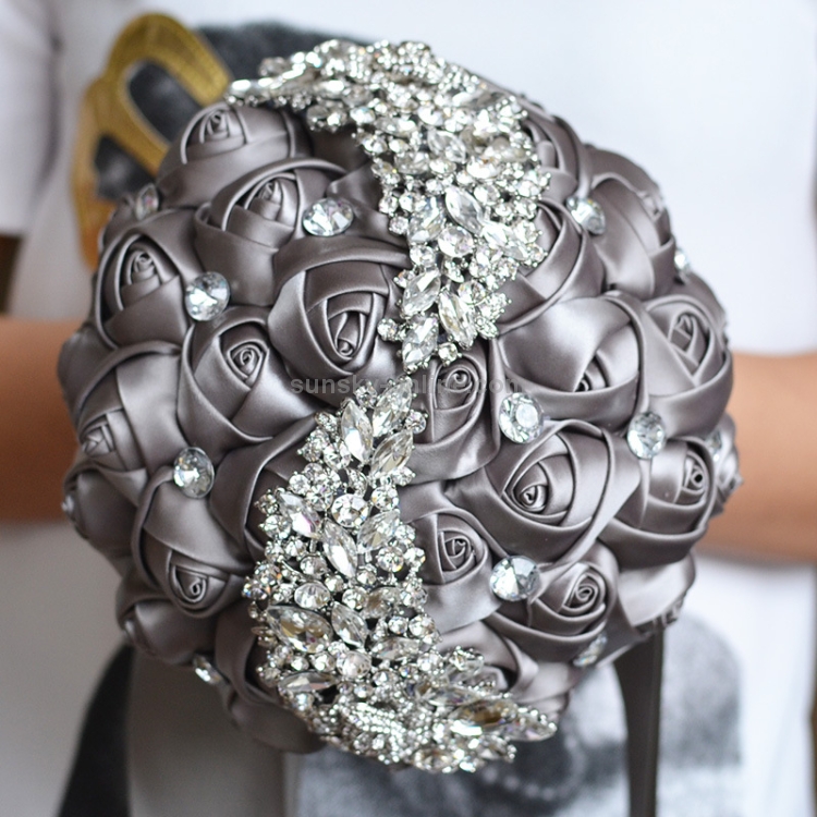 Wedding Holding Pearl Diamond Flowers Bridal Bouquet Accessories