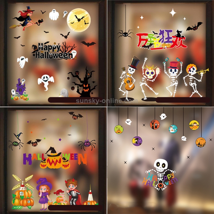 Halloween Decorations PVC Personalized DIY Glass Electrostatic Stickers, Random  Style Delivery