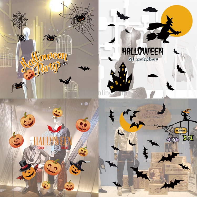 Halloween Decorations PVC Personalized DIY Glass Electrostatic Stickers, Random  Style Delivery