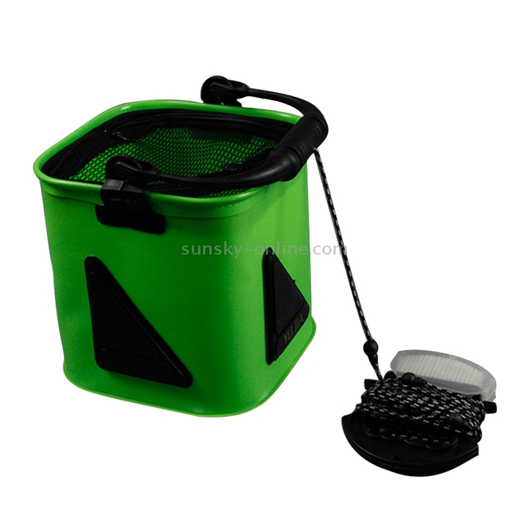 Multi-function Thickening Live Fish Bucket Foldable Waterproof Fishing  Storage Bucket with Rope, Size: 22*22 cm, Random Color Delivery