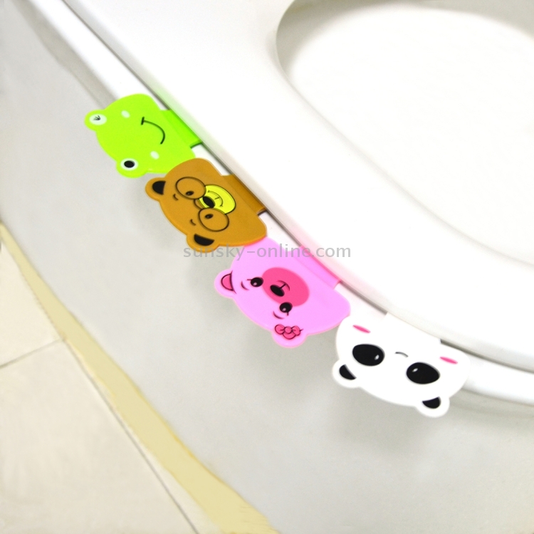 10 PCS Dessin animé Animal Salle de bain Stickers désodorisant de toilette  feutre épaissis (grenouille)