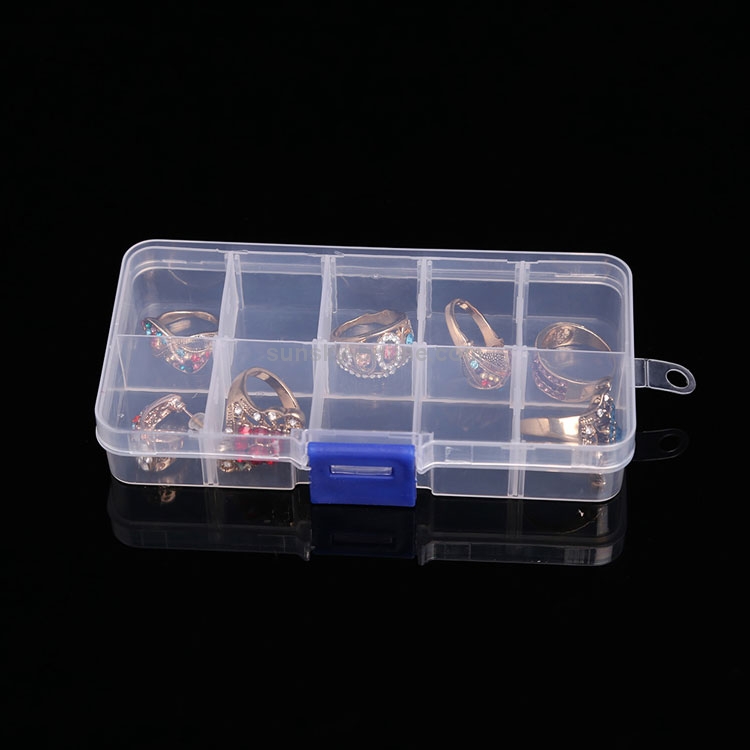 10 pièces organisateur de boîte en plastique à grille amovible pour bijoux  boucle d'oreille crochet