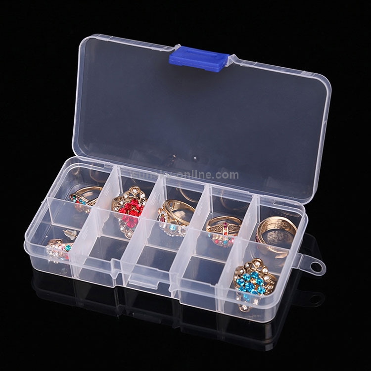 10 PCS Removable Grid Plastic 15 Slots Box Organizer for Jewelry Earring Fishing  Hook Small Accessories(Purple+Blue), snatcher