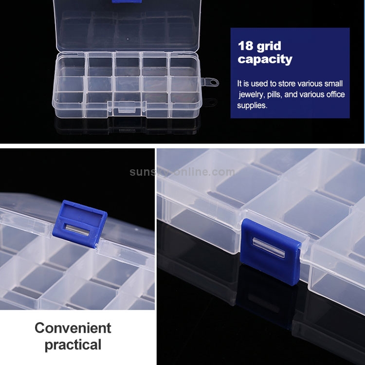 10 PCS Removable Grid Plastic 15 Slots Box Organizer for Jewelry Earring Fishing  Hook Small Accessories(Purple+Blue), snatcher