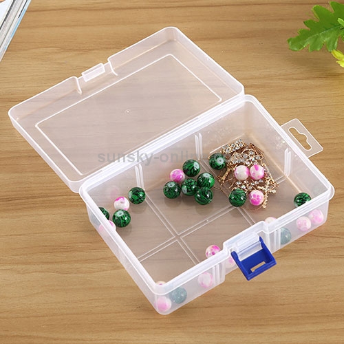 Plastic Jewelry Box Organizer Storage Container with Adjustable Dividers,  Size: Large, 6 Slots