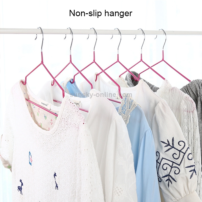 10pcs Anti-slip Clothes Hangers 38cm Plastic Coated Wire Clothes