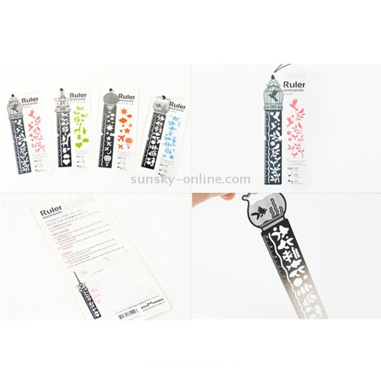 Creative Hollow Ultra-thin Metal Paper Clips Bookmark Ruler 14*2.5 cm Stationary 