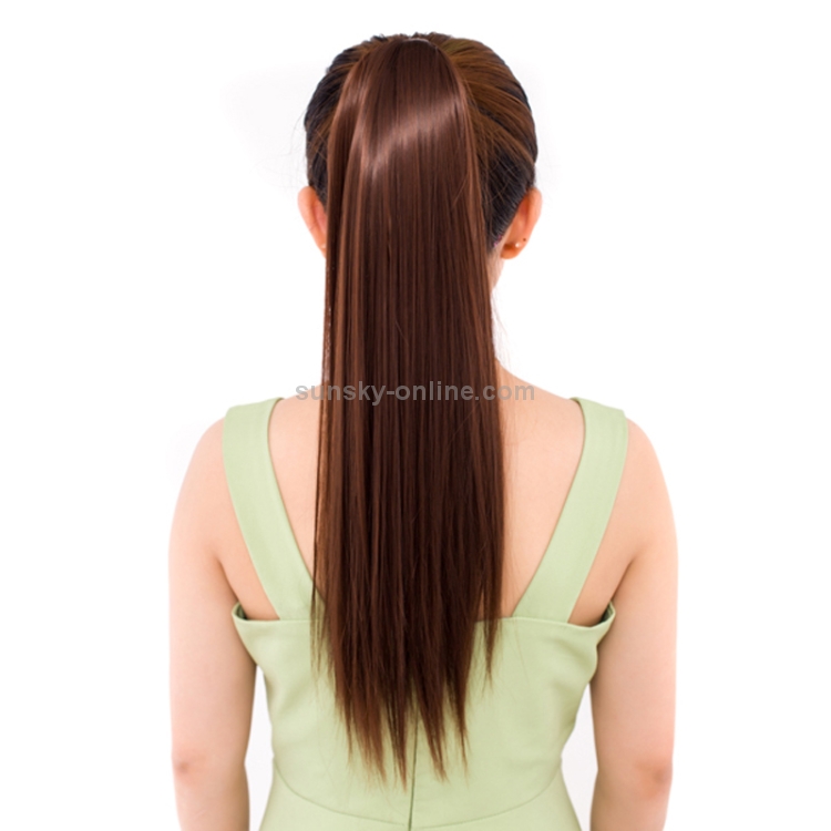 Natural Long Straight Hair Ponytail Bandage-style Wig Ponytail for Women，Length:  60cm (Flaxen)