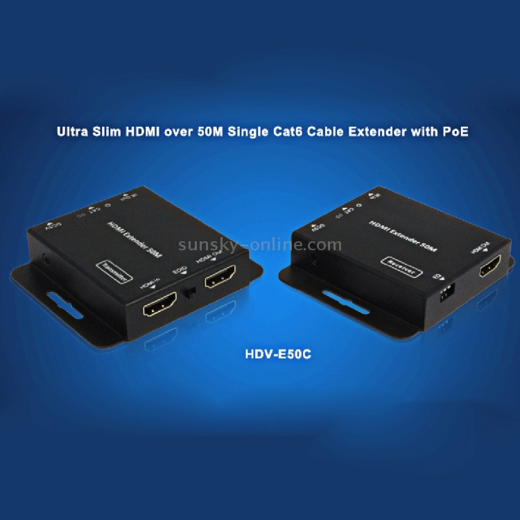 HDMI Extender Over Single UTP CAT6 Cable, Support Dual IR Control, Transmission Distance 50m