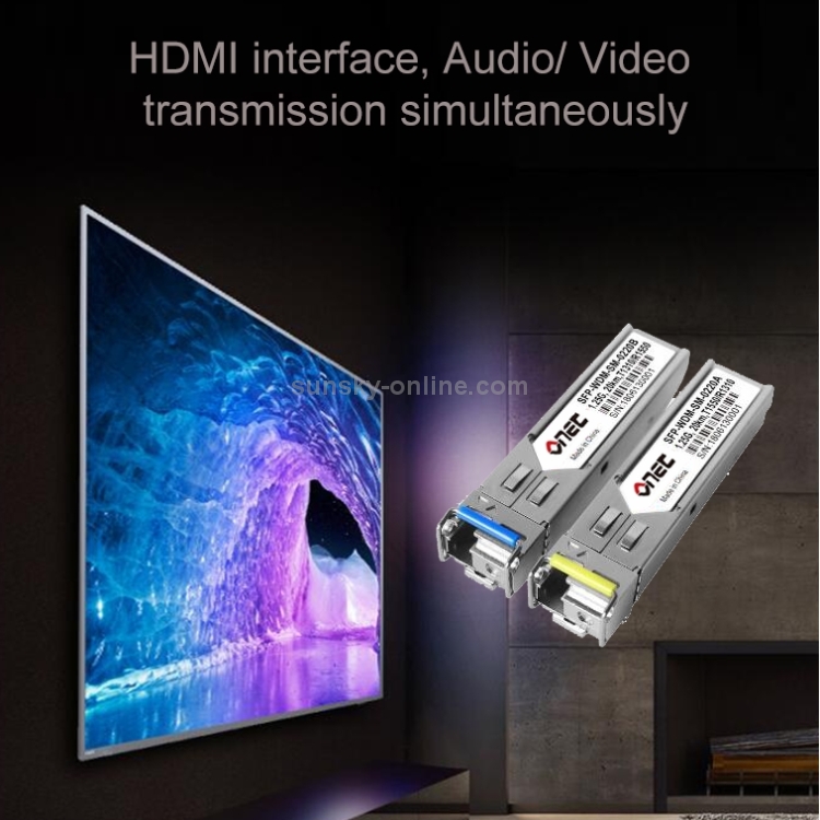 Extensor de fibra óptica OPT882 HDMI (receptor y remitente), distancia de transmisión: 20 km (enchufe de EE. UU.) - 3