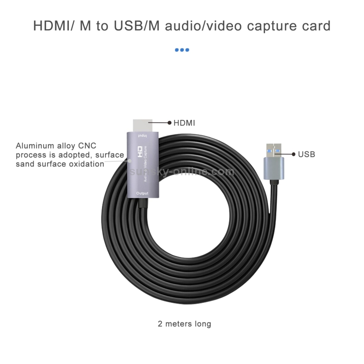 Tarjeta de captura de video HD Z36 HDMI macho a USB macho, longitud del cable: 2 m - 3