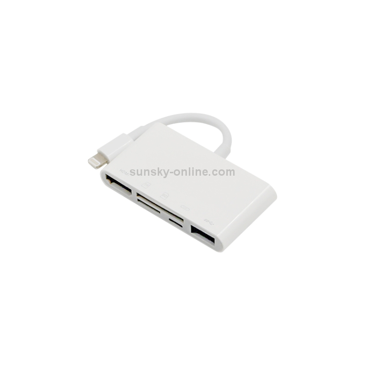 NK-1032 5 In 1 8 Pin to HDMI Multi-function Mobile Phone Converter Adapter (White) NK-1032 5 In 1 8 Pin to HDMI Multi-function Mobile Phone Converter Adapter (White)