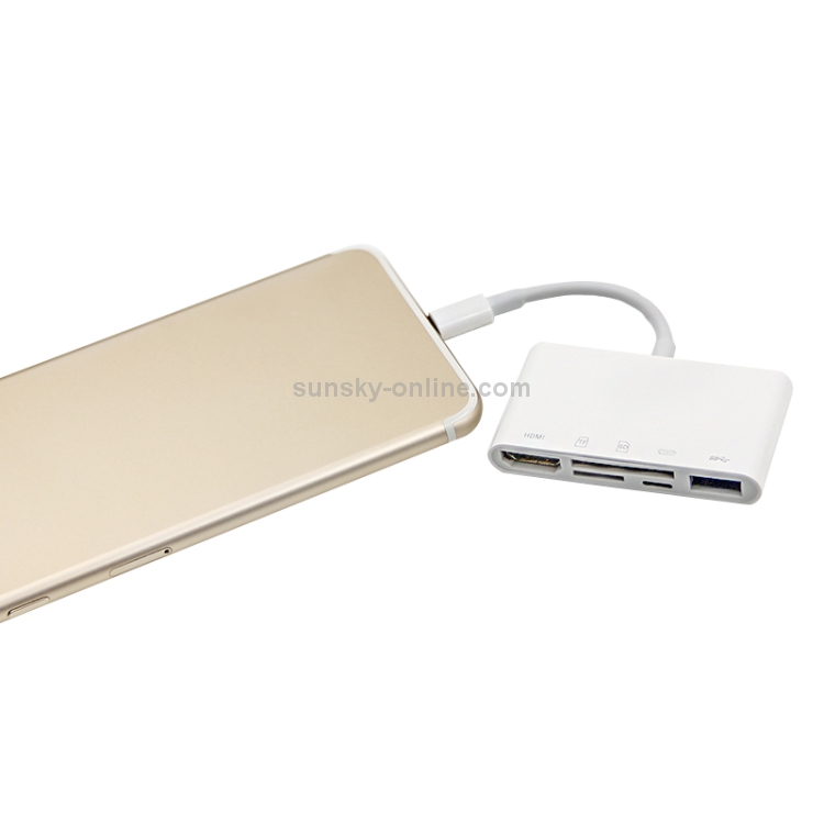 NK-1032 5 In 1 8 Pin to HDMI Multi-function Mobile Phone Converter Adapter (White) NK-1032 5 In 1 8 Pin to HDMI Multi-function Mobile Phone Converter Adapter (White)
