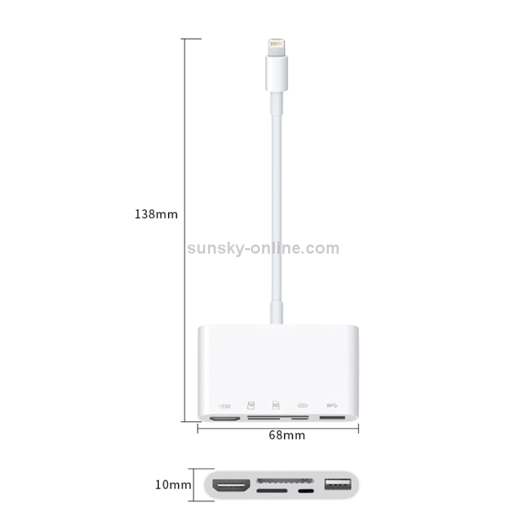 NK-1032 5 In 1 8 Pin to HDMI Multi-function Mobile Phone Converter Adapter (White) NK-1032 5 In 1 8 Pin to HDMI Multi-function Mobile Phone Converter Adapter (White)