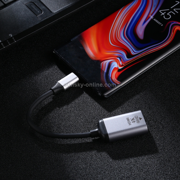 4K 60HZ HDMI hembra a cable adaptador de conexión macho tipo C / USB-C - 5