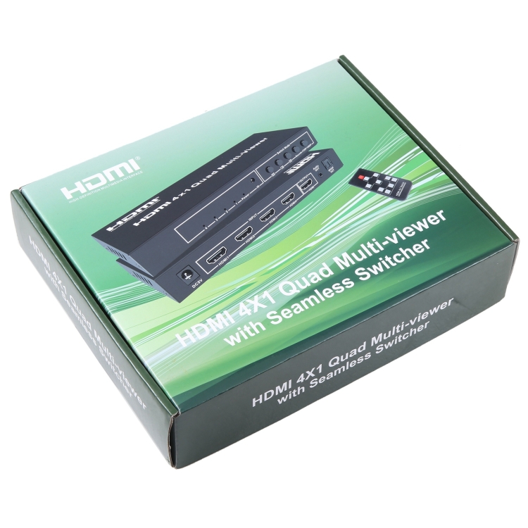 Multivisor cuádruple HDMI de salida 4 en 1 con conmutador continuo, enchufe para el Reino Unido - B5
