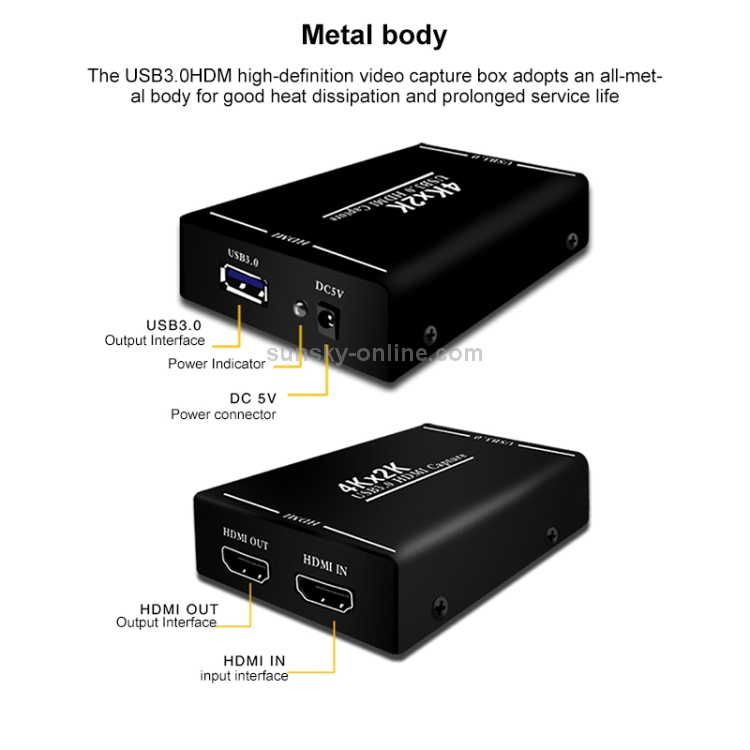 EC289 4K HDMI USB3.0 Caja grabadora de captura de video HD - 4