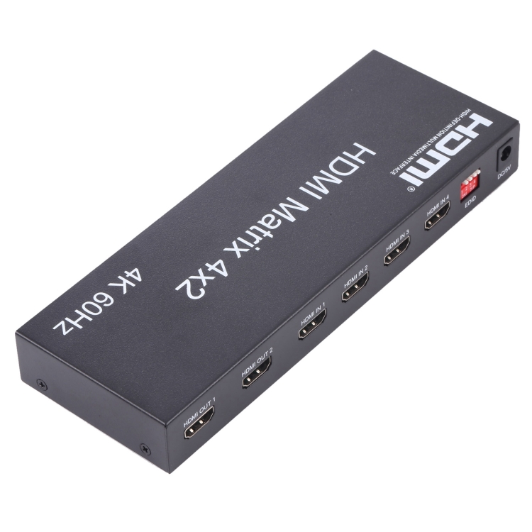 HDMI 4x2 conmutador / divisor de matriz con controlador remoto, soporte ARC / MHL / 4KX2K / 3D, 4 puertos Entrada HDMI, 2 puertos HDMI Salida - 1