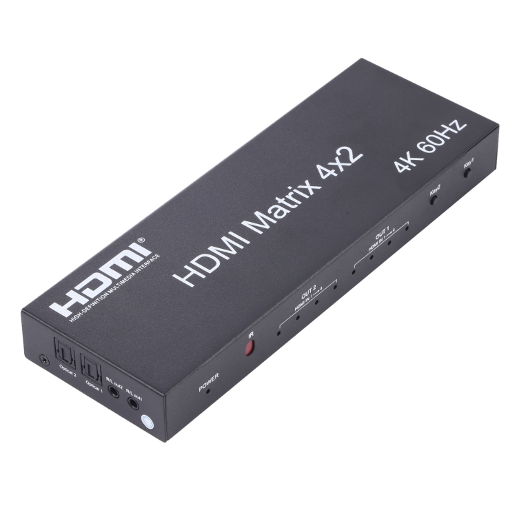 HDMI 4x2 conmutador / divisor de matriz con controlador remoto, soporte ARC / MHL / 4KX2K / 3D, 4 puertos Entrada HDMI, 2 puertos HDMI Salida - 2