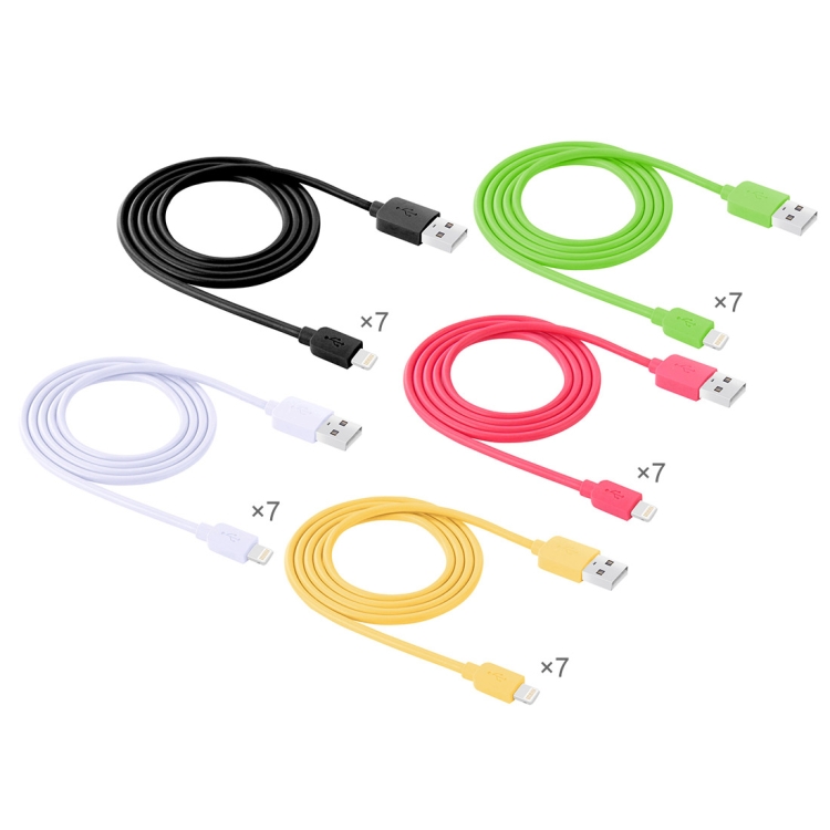 35 PCS Mixed Colors HAWEEL 1m High Speed 35 Cores 8 pin to USB Sync Charging Cable Kit with Candy Cans Package 35 PCS Mixed Colors HAWEEL 1m High Speed 35 Cores 8 pin to USB Sync Charging Cable Kit with Candy Cans Package