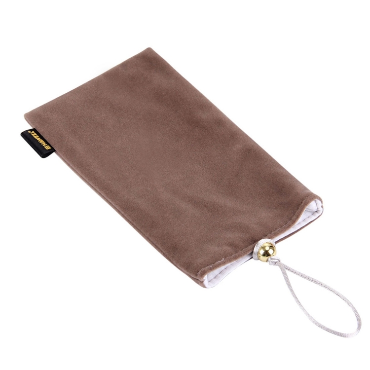 [HK Warehouse] HAWEEL Soft Flannel Pouch Bag with Pearl Button for up to 5.5 inch Screen Phone, Size: 18.5cm x 9cm