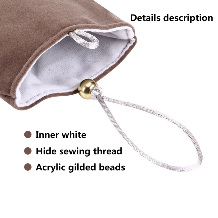 [HK Warehouse] HAWEEL Soft Flannel Pouch Bag with Pearl Button for up to 5.5 inch Screen Phone, Size: 18.5cm x 9cm