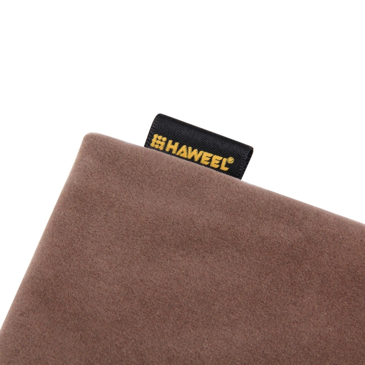[HK Warehouse] HAWEEL Soft Flannel Pouch Bag with Pearl Button for up to 5.5 inch Screen Phone, Size: 18.5cm x 9cm