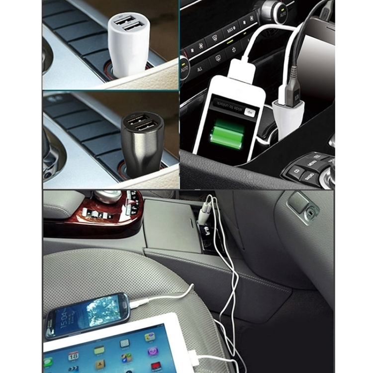 [US Warehouse] HAWEEL 3 in 1 Car Charger Kit (Dual Ports USB Car Charger + Air Vent Car Mount + 1m Micro USB & 8 Pin to USB Cable)