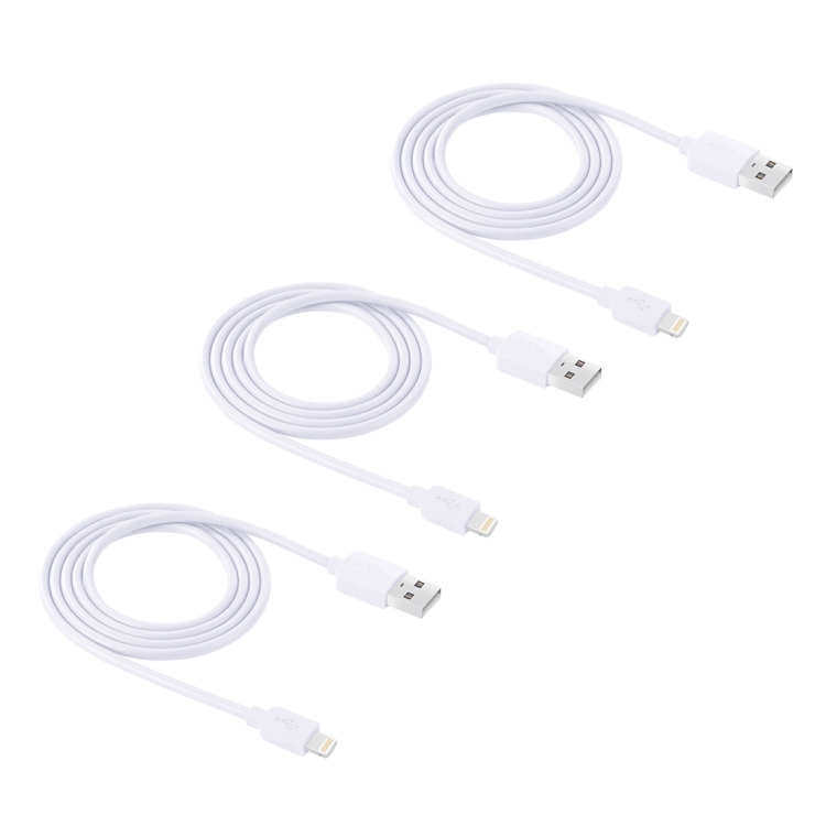 3 PCS HAWEEL 1m High Speed 8 pin to USB Sync and Charging Cable Kit for iPhone, iPad(White) 3 PCS HAWEEL 1m High Speed 8 pin to USB Sync and Charging Cable Kit for iPhone, iPad(White)