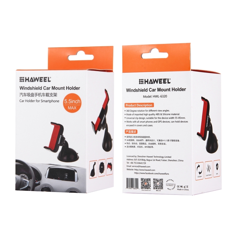[UK Warehouse] HAWEEL 360 Degrees Rotating Suction Cup Car Mount Holder