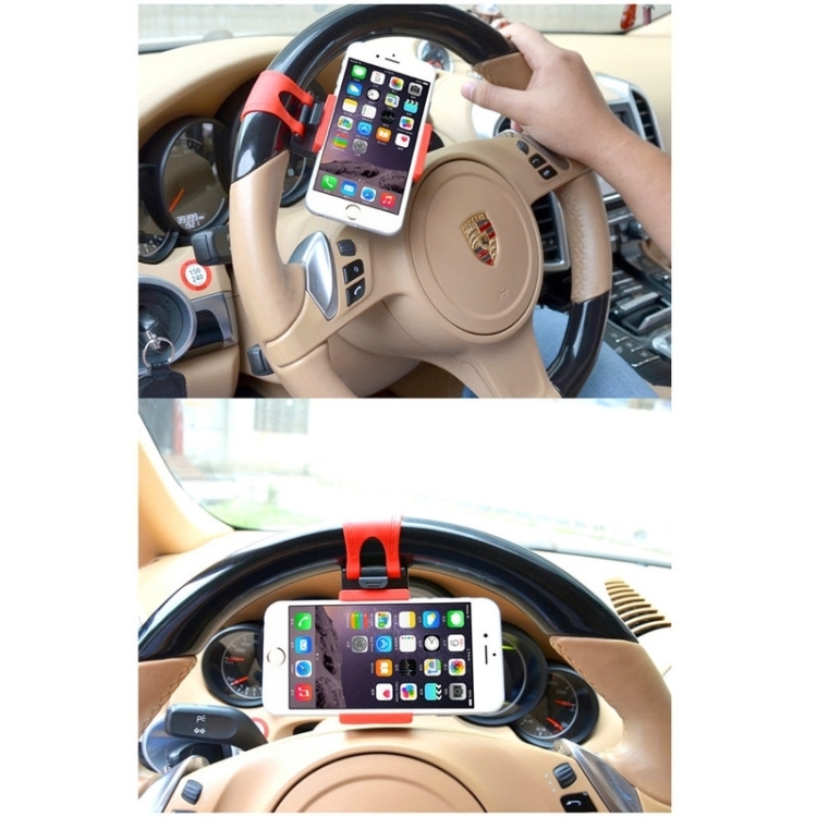 [UK Warehouse] HAWEEL Universal Car Steering Wheel Phone Mount Holder(Red)