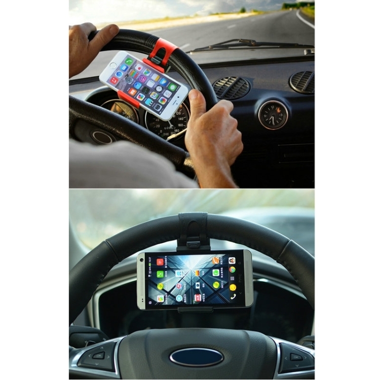 [UK Warehouse] HAWEEL Universal Car Steering Wheel Phone Mount Holder(Red)