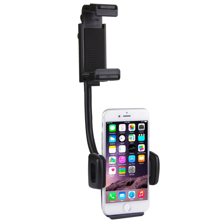 [UAE Warehouse] HAWEEL 2 in 1 Universal Car Rear View Mirror Stand Mobile Phone Mount Holder, Clamp Size: 40mm-80mm