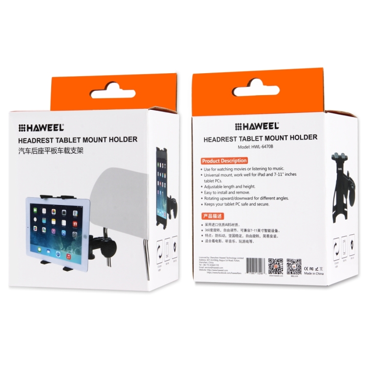 [UK Warehouse] HAWEEL Universal Car Back Seat Tablet Mount Holder