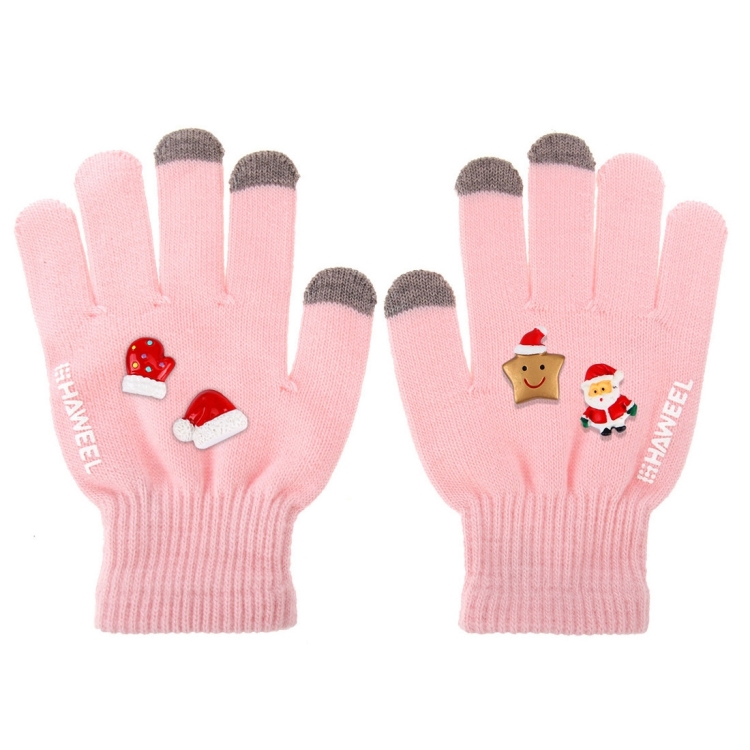 HAWEEL 19cm Three Fingers Touch Screen Gloves + DIY Christmas Decoration for Women, Christmas Decoration Random Delivery 4 PCS(Pink) HAWEEL 19cm Three Fingers Touch Screen Gloves + DIY Christmas Decoration for Women, Christmas Decoration Random Delivery 4 PCS(Pink)