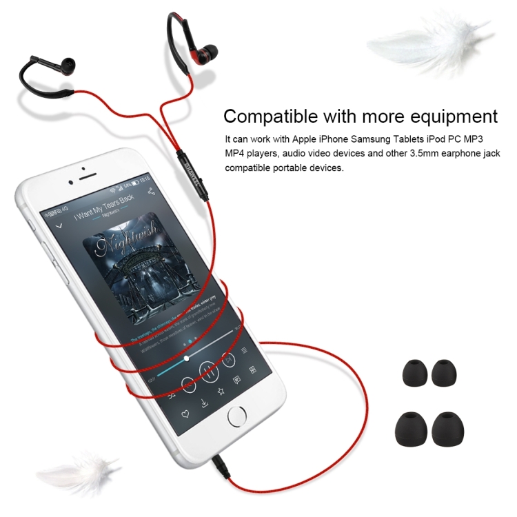 HAWEEL Weave Earhook In-ear Earphones with Mic & Line Control HAWEEL Weave Earhook In-ear Earphones with Mic & Line Control