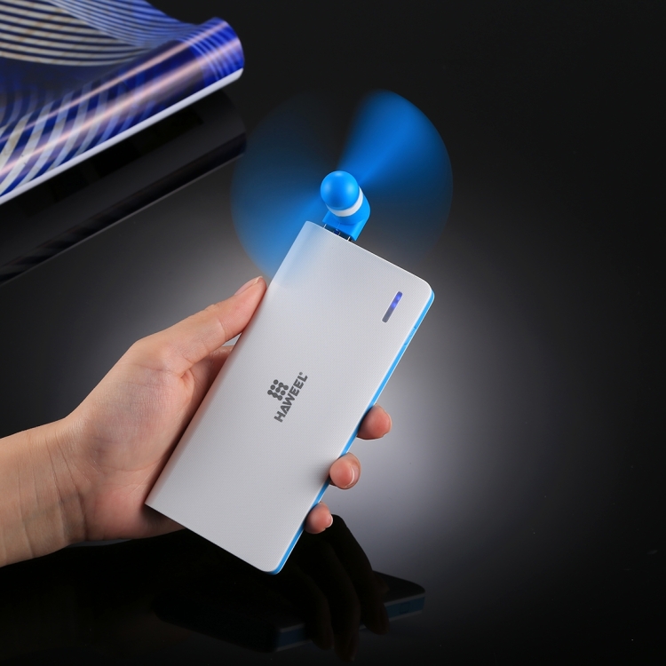 HAWEEL 3.5 inch Fashion Two Ports Portable USB / Micro USB Phone Mini Fan with Two Leaves HAWEEL 3.5 inch Fashion Two Ports Portable USB / Micro USB Phone Mini Fan with Two Leaves