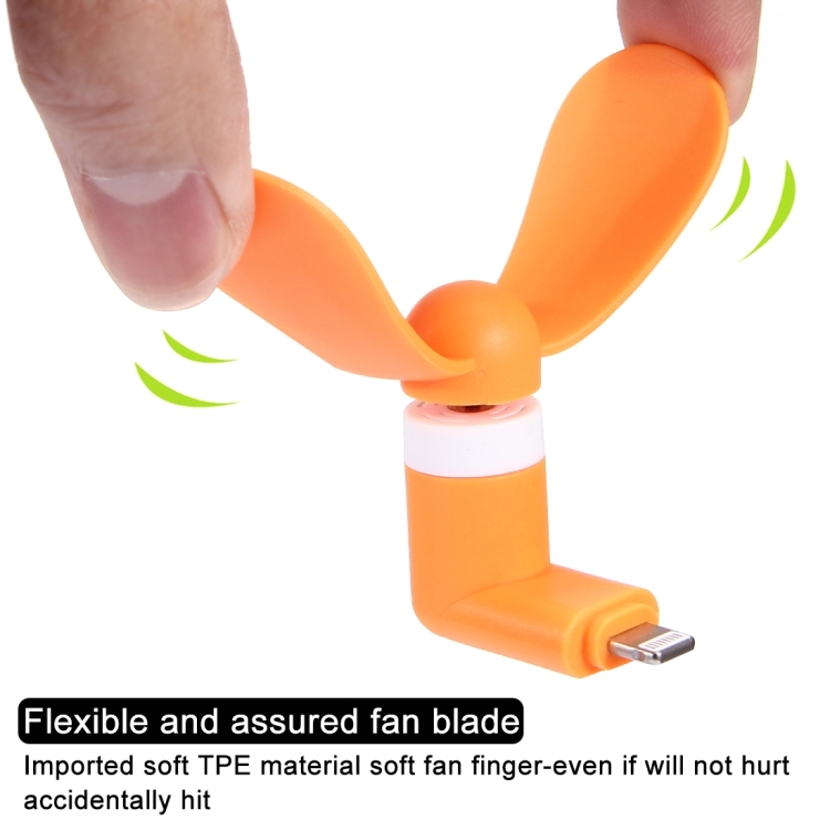 HAWEEL 3.5 inch Fashion Portable 8 Pin USB Phone Mini Fan with Two Leaves HAWEEL 3.5 inch Fashion Portable 8 Pin USB Phone Mini Fan with Two Leaves