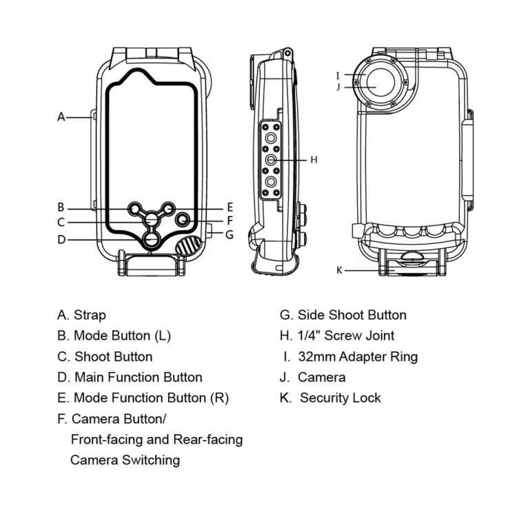 [US Warehouse] HAWEEL 40m/130ft Waterproof Diving Case for iPhone 8 Plus & 7 Plus, Photo Video Taking Underwater Housing Cover