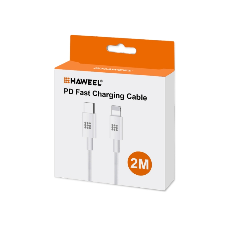 HAWEEL 25W 3A USB-C / Type-C to 8 Pin PD Fast Charging Cable for iPhone, iPad, Cable Length: 2m HAWEEL 25W 3A USB-C / Type-C to 8 Pin PD Fast Charging Cable for iPhone, iPad, Cable Length: 2m