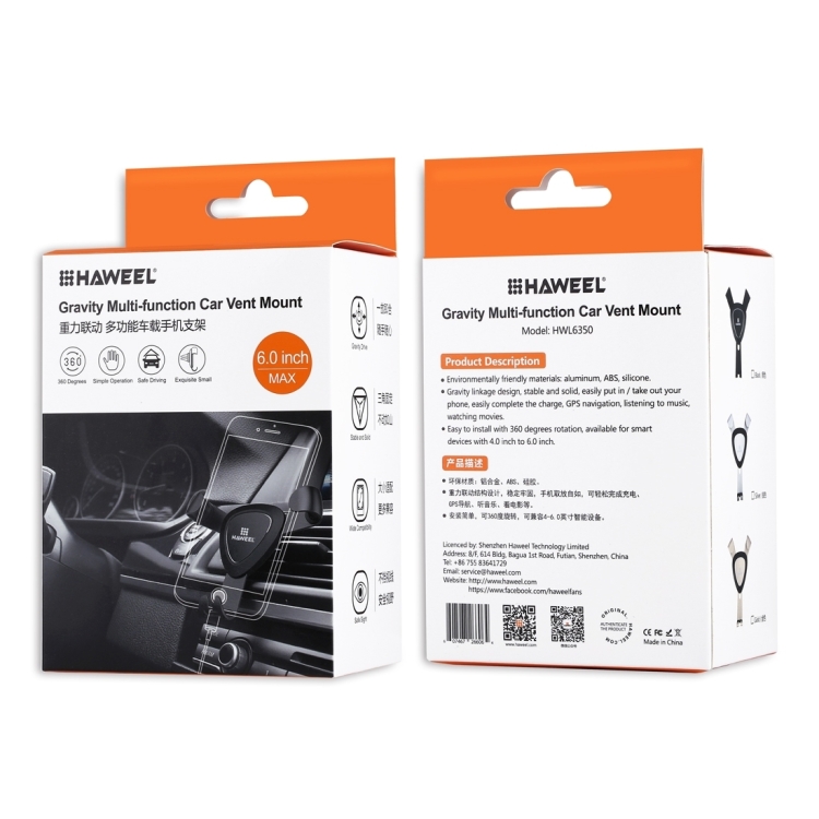 [US Warehouse] HAWEEL Triangle Design Universal Car Air Vent Phone Holder Mount