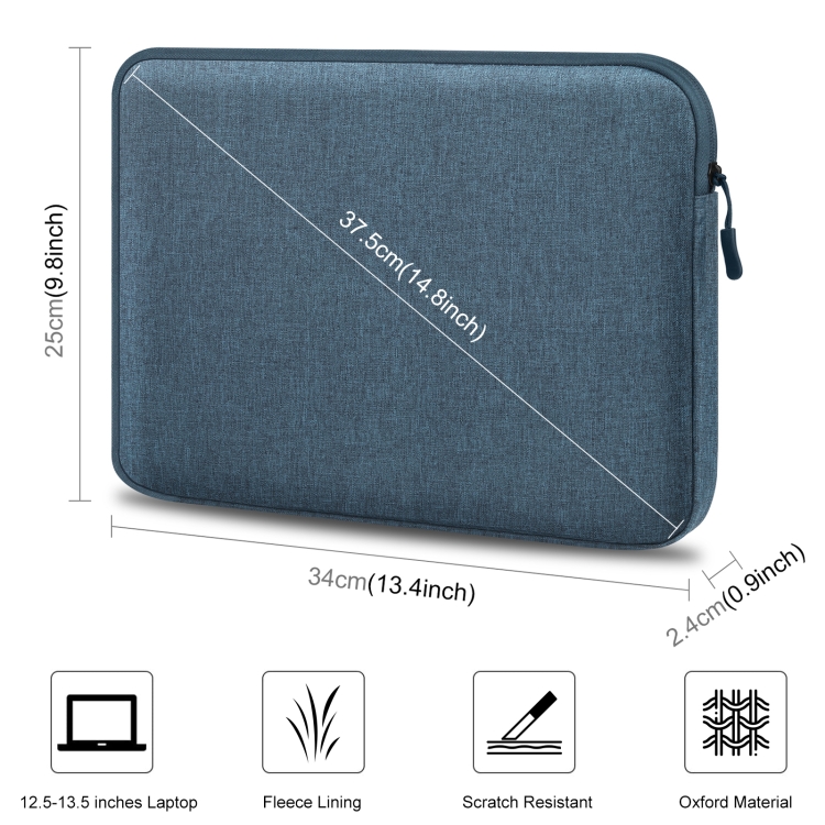 HAWEEL 13 inch Laptop Sleeve Case Zipper Briefcase Bag for 12.5-13.5 inch Laptop(Dark Blue) - 1