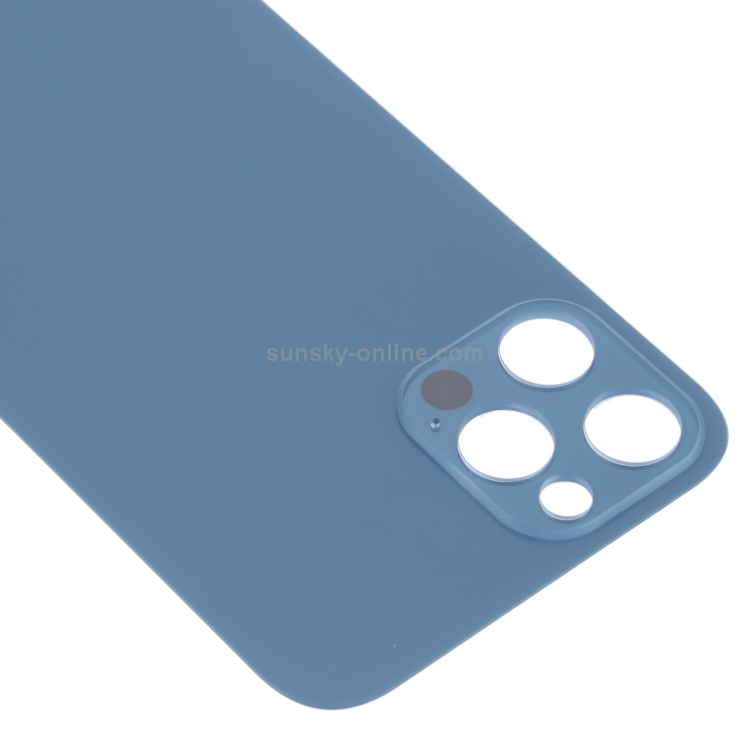Fácil reemplazo de la cubierta de la batería de la parte posterior del agujero de la cámara de la cámara para iPhone 13 Pro Max (Azul) - 3