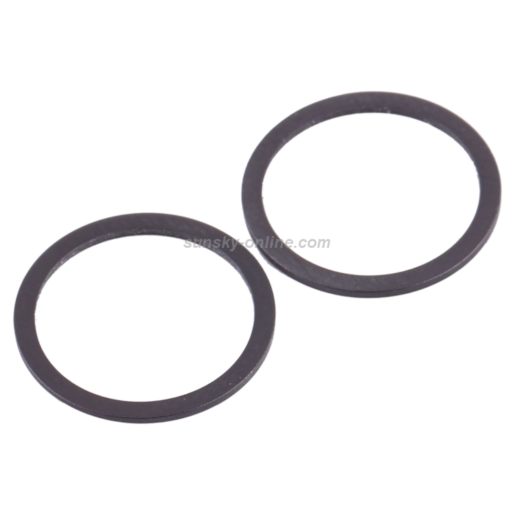 Anillo de aro protector de metal con lente de cristal de cámara trasera de 2 piezas para iPhone 12 Mini (negro) - 2