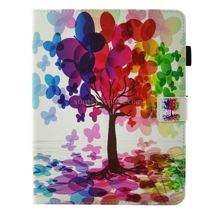 For iPad 4 / 3 / 2 Butterfly Tree Pattern Horizontal Flip Leather Case with Holder & Wallet & Card Slots & Sleep / Wake-up Function & Pen Slot For iPad 4 / 3 / 2 Butterfly Tree Pattern Horizontal Flip Leather Case with Holder & Wallet & Card Slots & Sleep / Wake-up Function & Pen Slot