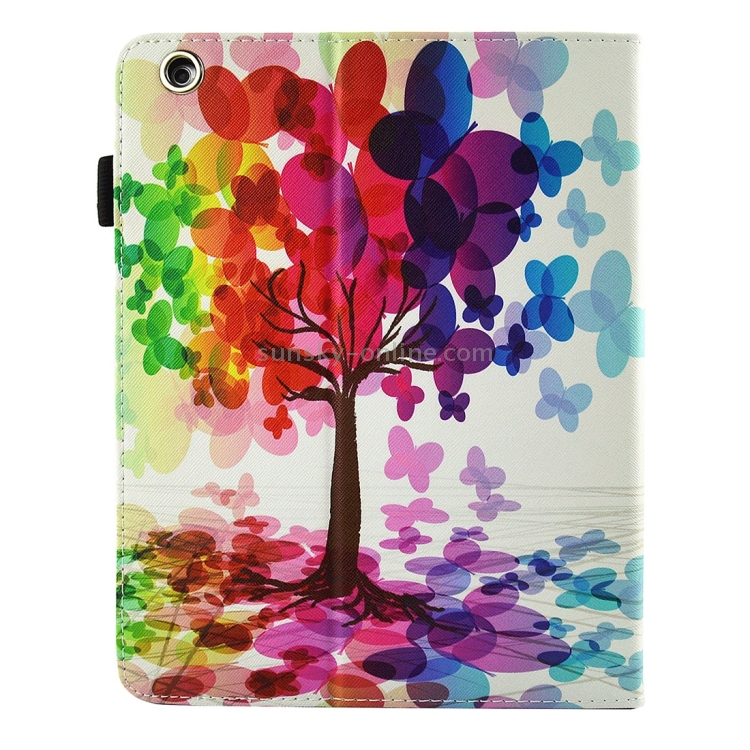 For iPad 4 / 3 / 2 Butterfly Tree Pattern Horizontal Flip Leather Case with Holder & Wallet & Card Slots & Sleep / Wake-up Function & Pen Slot For iPad 4 / 3 / 2 Butterfly Tree Pattern Horizontal Flip Leather Case with Holder & Wallet & Card Slots & Sleep / Wake-up Function & Pen Slot