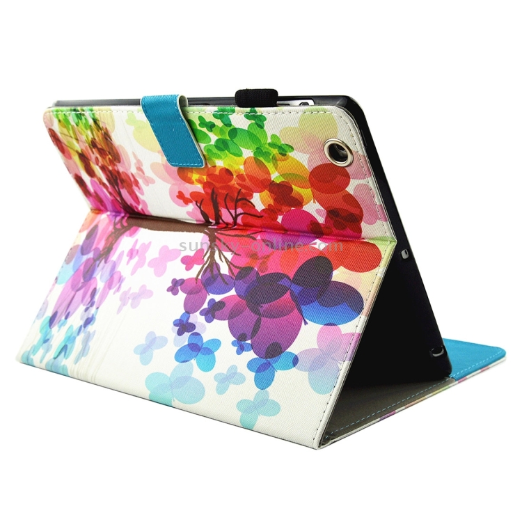 For iPad 4 / 3 / 2 Butterfly Tree Pattern Horizontal Flip Leather Case with Holder & Wallet & Card Slots & Sleep / Wake-up Function & Pen Slot For iPad 4 / 3 / 2 Butterfly Tree Pattern Horizontal Flip Leather Case with Holder & Wallet & Card Slots & Sleep / Wake-up Function & Pen Slot