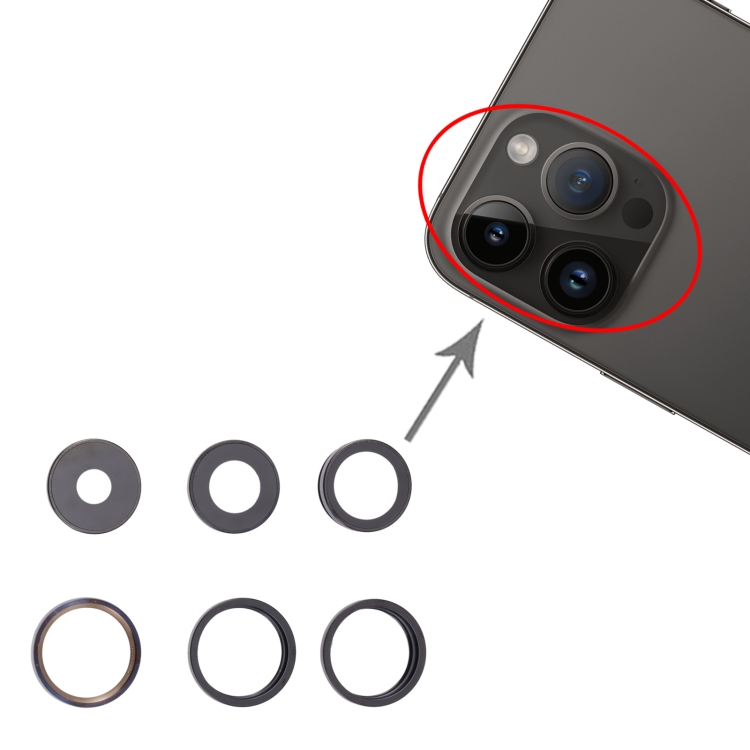 Para iPhone 14 Pro cubierta de lente de cámara (negro) - 4