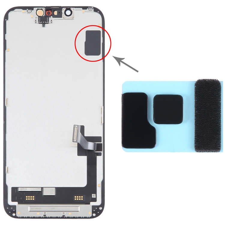 100/Set LCD adhesivo negro para iPhone 14/14 Plus - 4